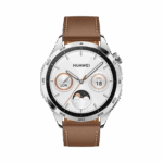 Montre connectée Huawei Watch GT 4 46 mm Classic avec une bracelet en cuir Marron