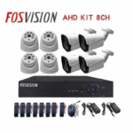 FOSVISION Kit de 8 Cameras avec NVR, Cable de connexion, Chargeur